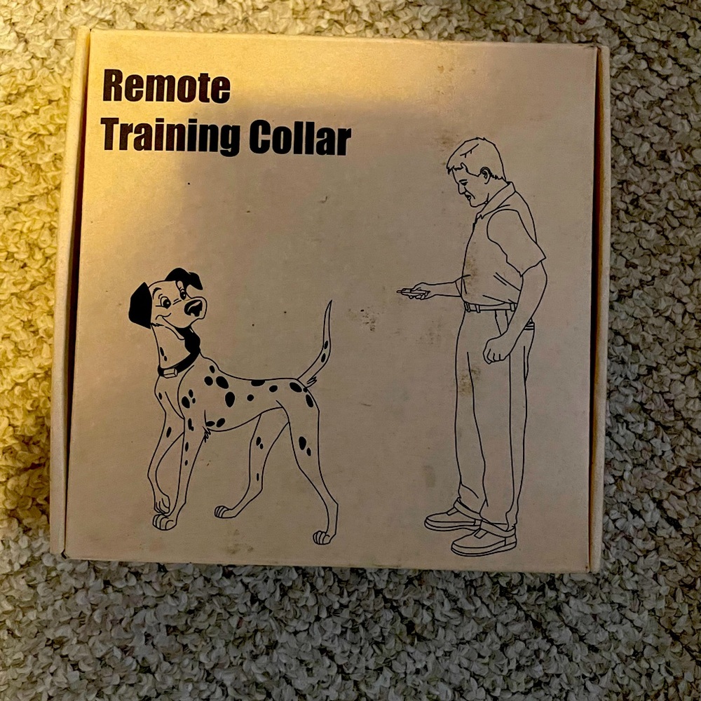 Remote dog training collar- instructions on box